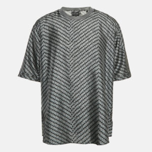 Giorgio Armani Grey Printed Silk Crew Neck T-Shirt XL