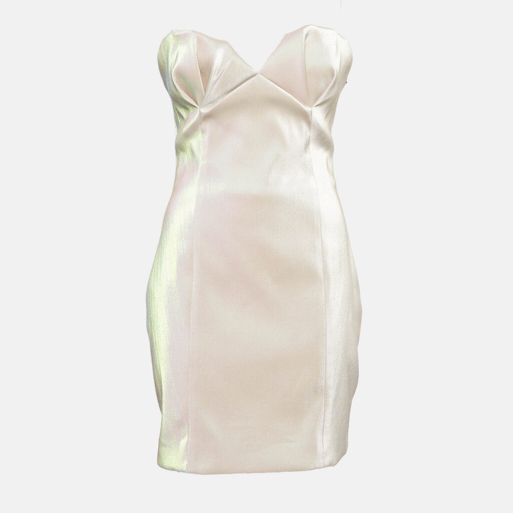 luxury-women-area-new-clothes-p1025362-001 Area Champagne Pink Lame Strapless Mini Dress M