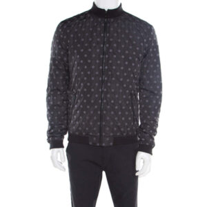 luxury-men-dolcegabbana-used-clothes-p182163-006 dolce & gabbana black polka dot embroidered zip front bomber jacket l