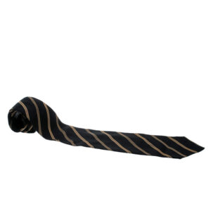 giorgio armani cravatte black and beige diagonal striped jacquard traditional tie