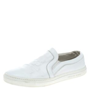 luxury-men-philipp-plein-used-shoes-p166466-009 philipp plein white leather slip on sneakers size 44