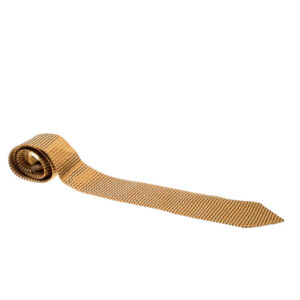 luxury-men-salvatore-ferragamo-used-accessories-p208313-002 salvatore ferragamo vintage mustard textured silk jacquard tie