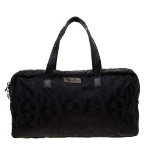 luxury-women-aigner-used-handbags-p185092-007 aigner black nylon satchel