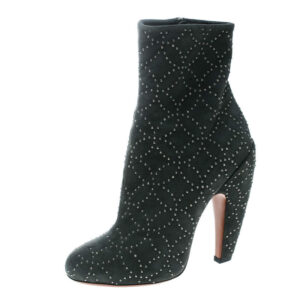 luxury-women-alaia-used-shoes-p170369-003 alaia grey suede studs embellished ankle boots size 37