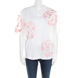 luxury-women-alexander-mcqueen-used-clothes-p180279-001 alexander mcqueen white cotton floral embroidered silk sleeve detail oversized t-shirt s
