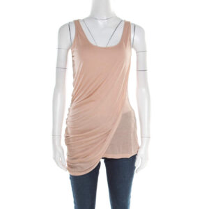 luxury-women-alexander-mcqueen-used-clothes-p181473-005 alexander mcqueen peach modal jersey layered asymmetric sleeveless top m