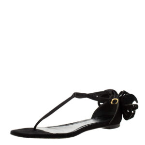 luxury-women-alexander-mcqueen-used-shoes-p210757-006 alexander mcqueen black leather butterfly detail flat sandals size 36