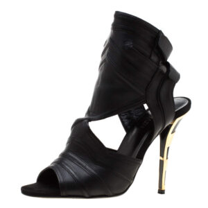 luxury-women-balmain-used-shoes-p196070-007 balmain black leather kali cut out ankle length sandals size 36.5