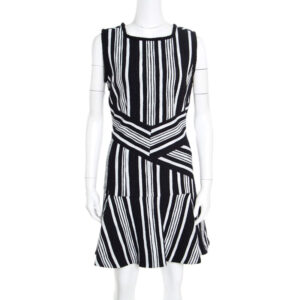 carven monochrome textured cutout back detail sleeveless dress l