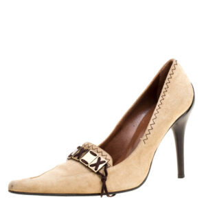 luxury-women-casadei-used-shoes-p166796-006 casadei beige suede pointed toe pumps size 38.5