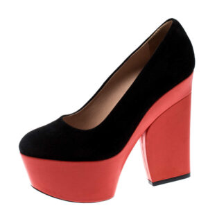 luxury-women-celine-used-shoes-p199820-006 celine two tone suede platform pumps size 36