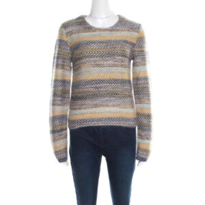 luxury-women-chloe-used-clothes-p195898-007 chloe multicolor striped chunky knit sweater s