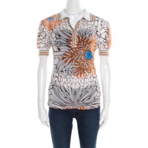 luxury-women-class-by-roberto-cavalli-used-clothes-p181892-005 class by roberto cavalli off white floral printed sheer ribbed trim top m