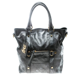 d&g metallic grey leather golden box messenger bag