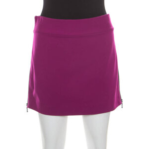 diane von furstenberg magenta stretch side zip detail mini skirt m