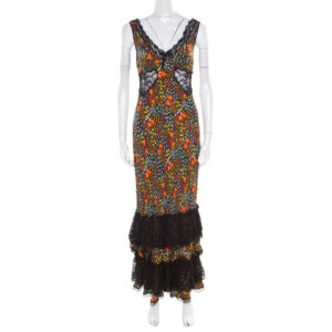 luxury-women-dolcegabbana-new-clothes-p182004-003 dolce & gabbana multicolor floral print silk sheer lace insert sleeveless maxi dress m