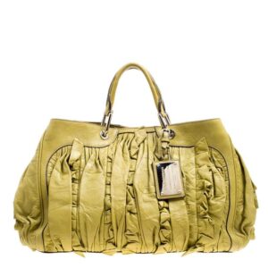 dolce & gabbana olive green leather miss brooke tote