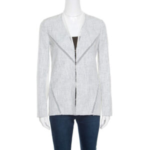 luxury-women-elie-tahari-used-clothes-p166138-003 elie tahari off white and blue textured mesh insert mixed media leeann jacket xs