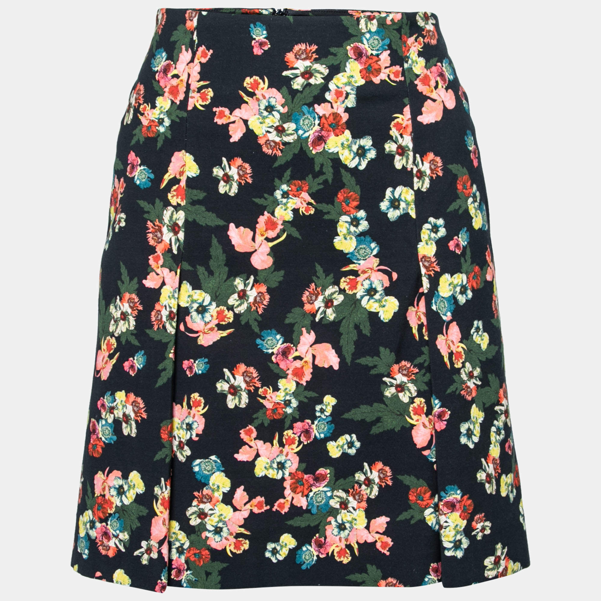 luxury-women-erdem-used-clothes-p201645-006 erdem multicolor flower garden print pleat detail calista skirt s