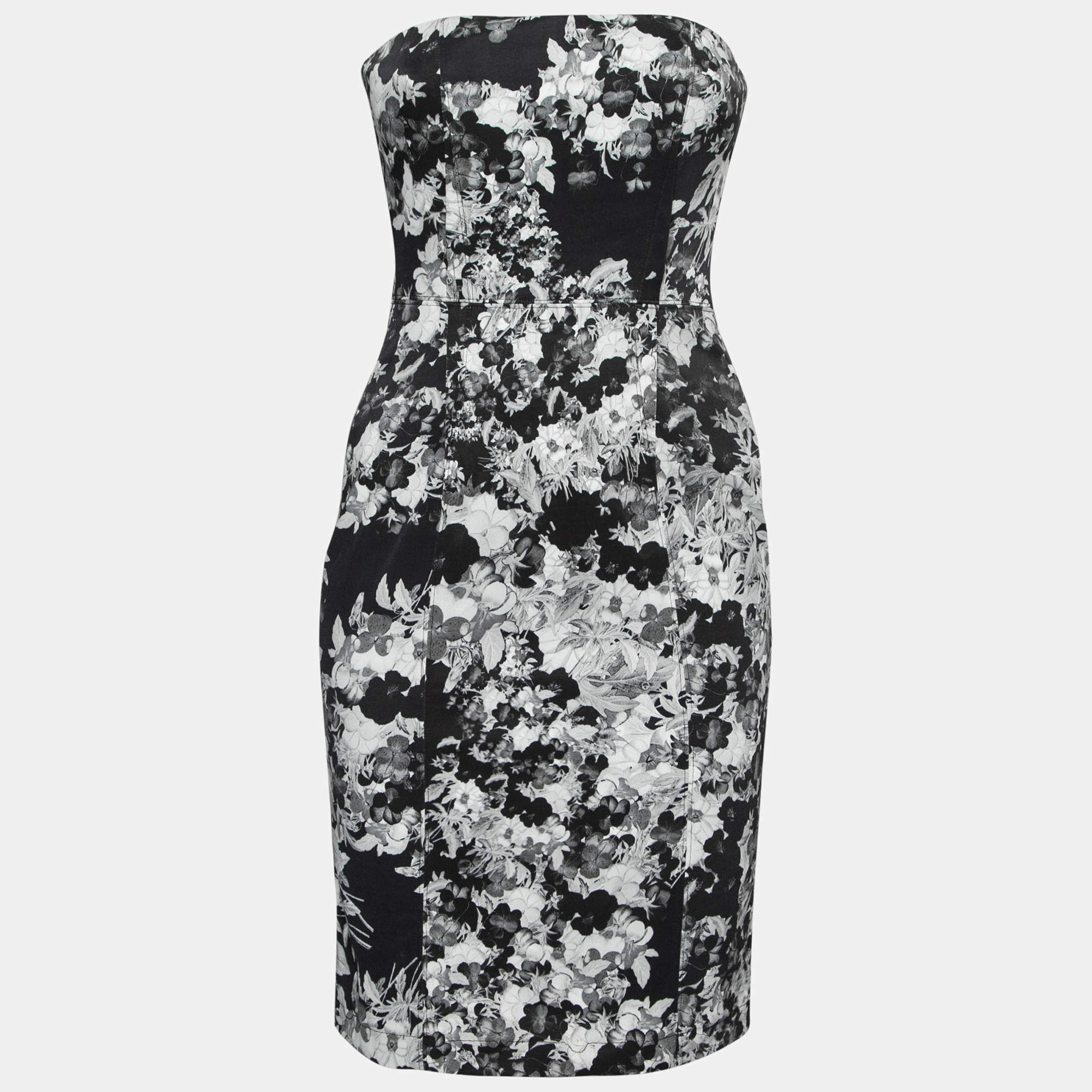 luxury-women-erdem-used-clothes-p212313-008 erdem black and white floral print stretch cotton corset bodice dress s