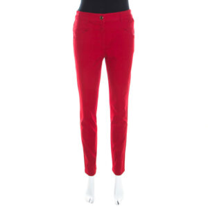 escada garnet red stretch denim teresa straight leg jeans m