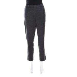 escada anthracite grey wool and cashmere tapered tellis trousers m