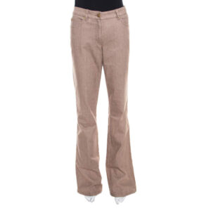 escada savannah brown coated stretch denim flared jeans m