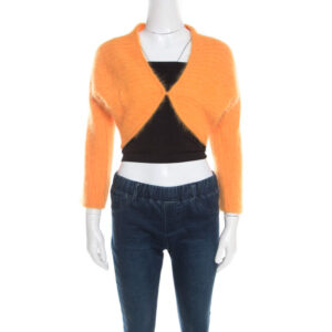 luxury-women-escada-new-clothes-p209809-005 escada mustard yellow angora rib knit fuzzy bolero l