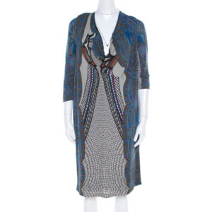 luxury-women-etro-used-clothes-p182166-002 etro multicolor paisley printed cowl neck shift dress l