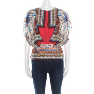 luxury-women-etro-used-clothes-p186492-005 etro multicolor printed silk blouson top s