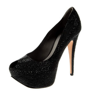 luxury-women-gina-used-shoes-p212338-004 gina black crystal embellished peep toe platform pumps size 39