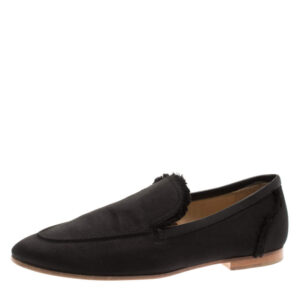 luxury-women-giuseppe-zanotti-used-shoes-p183184-002 giuseppe zanotti black satin salmon loafers size 36