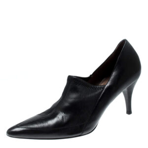 luxury-women-gucci-used-shoes-p212669-007 gucci black leather pointed toe loafer pumps size 38