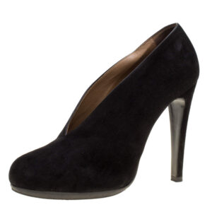 luxury-women-hermes-used-shoes-p168574-006 hermes black suede florida pumps size 37.5