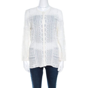 luxury-women-isabel-marant-used-clothes-p211238-006 isabel marant off white embroidered voile long sleeve shirt m