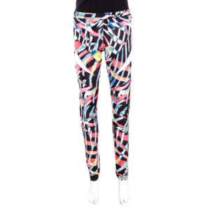 luxury-women-just-cavalli-used-clothes-p162412-001 just cavalli multicolor printed elasticized waist leggings l