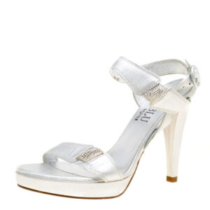 luxury-women-loriblu-new-shoes-p166308-002 loriblu bijoux metallic silver leather crystal embellished platform sandals size 37