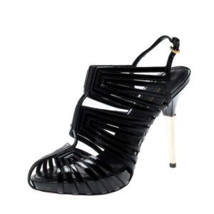 luxury-women-louis-vuitton-used-shoes-p207034-004 louis vuitton black patent leather strappy platform sandals size 39