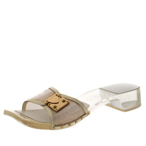 luxury-women-louis-vuitton-used-shoes-p208608-003 louis vuitton white/transparent acrylic and leather trim buckle sandals size 38.5