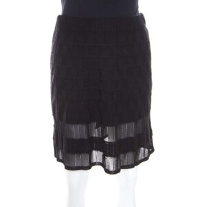 m missoni checkerboard wool knit mesh paneled a line skirt s
