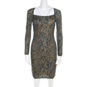 luxury-women-m-missoni-used-clothes-p195228-006 m missoni blue floral jacquard lurex knit long sleeve cross back mini dress s