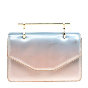luxury-women-m2malletier-used-handbags-p171054-002 m2malletier blue/peach ombre patent leather indre shoulder bag
