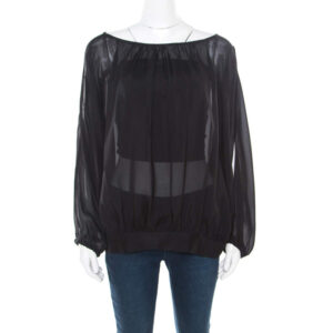 luxury-women-marc-by-marc-jacobs-used-clothes-p184560-005 marc by marc jacobs black sheer silk slit batwing sleeve blouse m/l