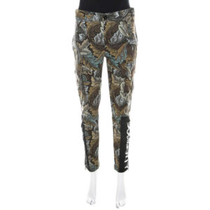 marc by marc jacobs elm brown ancathus print cotton fitted cargo pants s