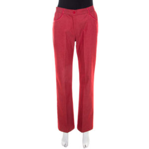 luxury-women-missoni-used-clothes-p207799-003 m missoni red cotton denim wide legged jeans m