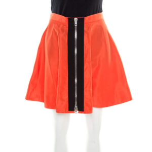 miu miu orange zip front detail mini circle skirt s