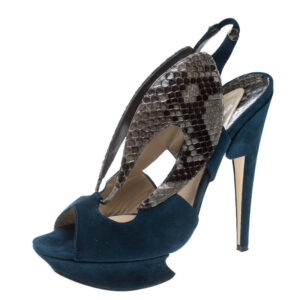 luxury-women-nicholaskirkwood-used-shoes-p169014-003 nicholas kirkwood multicolor suede and python platform slingback sandals size 37