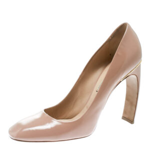 luxury-women-nicholaskirkwood-used-shoes-p175571-003-1 nicholas kirkwood beige patent leather square toe pumps size 40.5