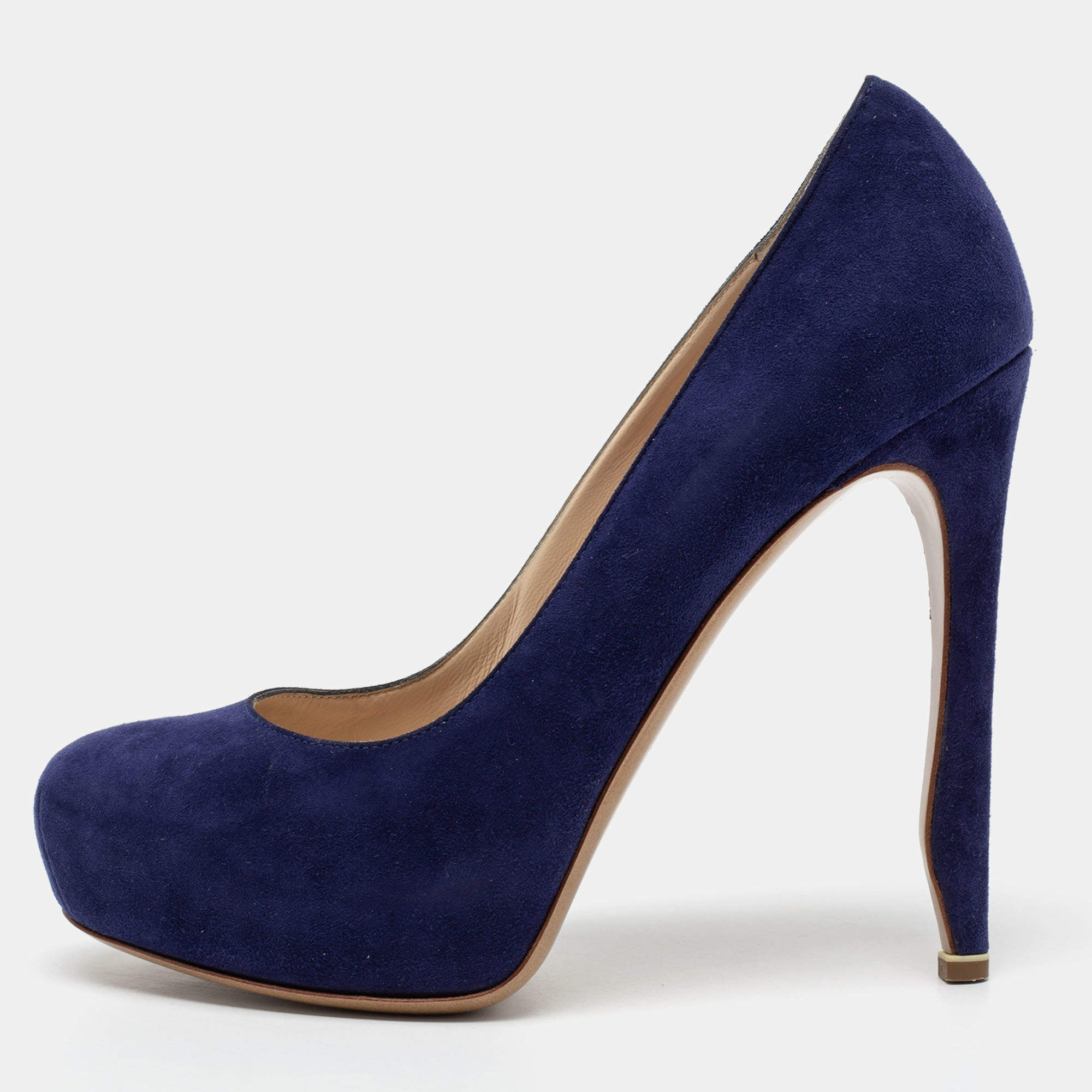 luxury-women-nicholaskirkwood-used-shoes-p204029-009 nicholas kirkwood blue suede platform pumps size 36.5