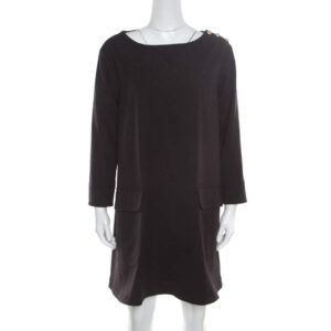 paul and joe black floral jacquard corydale shift dress m